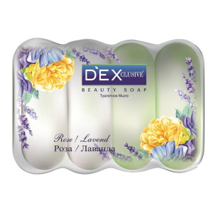 Мыло туалетное DexClusive Роза и лаванда 4х85 гр