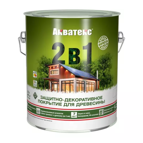 Защитно-декоративное покрытие для древесины Акватекс 2 в 1 Венге 2.7 л – 1