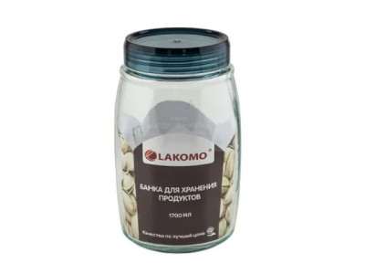 Банка для хранения Lakomo с пластиковой крышкой h 19.8 см 1.7 л