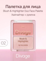 Палетка для лица Divage Blush&Highlighter Duo Тон 02 8 гр