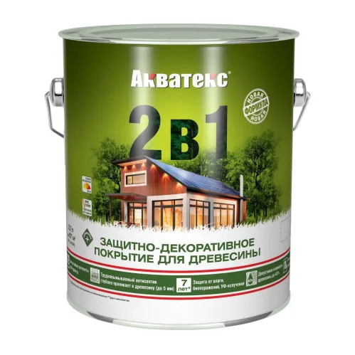 Защитно-декоративное покрытие для древесины Акватекс 2 в 1 Орегон 0.8 л – 1