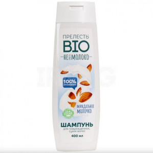 Шампунь для волос Прелесть Bio для поврежденных сухих волос Миндальное молочко 400 мл