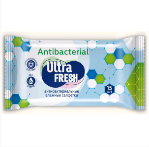 Салфетки влажные Ultra Fresh Antibacterial 15 шт