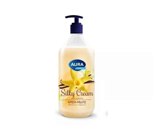 Крем-мыло жидкое Aura Family Silky Cream Шелк и ваниль 1 л – 1