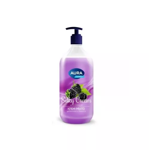 Крем-мыло жидкое Aura Family Silky Cream Шелк и ежевика 1 л – 1