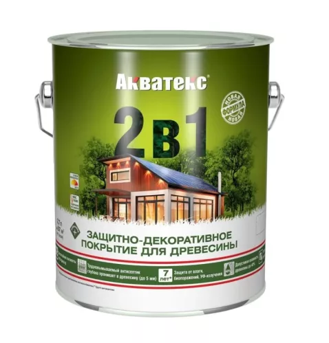 Защитно-декоративное покрытие для древесины Акватекс 2 в 1 бесцветный 2.7 л – 1