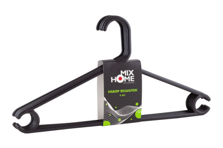 Набор вешалок Mix Home цвет Черный 41х13 см 5 шт 