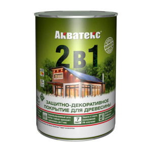 Защитно-декоративное покрытие для древесины Акватекс 2 в 1 тик 0.8 л - 1