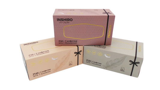 Салфетки бумажные Inshiro Elite collection 2-х слойные 250 шт