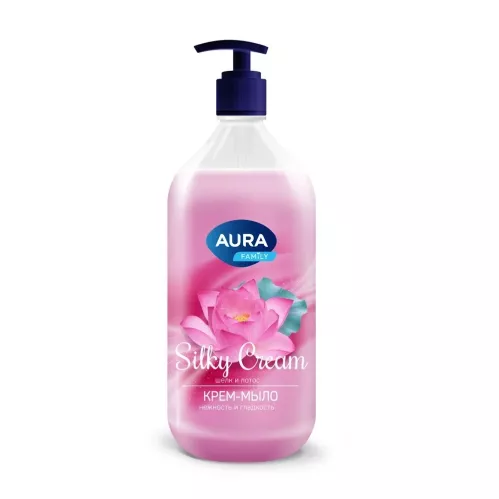 Мыло жидкое Aura Silky Cream шелк и лотос 1 л – 1