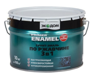 Грунт-эмаль ЭкоДом 3 в 1 по ржавчине RAL6005 зеленый мох 10 кг