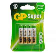 Батарейка GP Super алкалиновая 24А-2CR4 ААА*10 4 шт