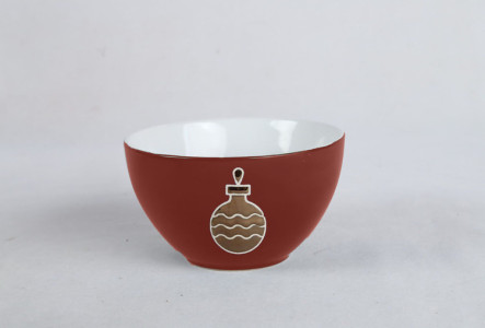 Салатник Lakomo New Year красный 14х8 см 610 мл
