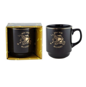 Кружка Lakomo Black gold New Year delivery 470 мл