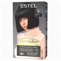 Крем-гель краска для волос Estel Color Signature Стойкая тон 1/0 Черный классический 120 мл