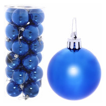 Набор шаров Серпантин Глянец новогодние Синий 5 см 24 шт