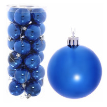 Набор шаров Серпантин Глянец новогодние Синий 6 см 24 шт