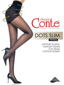 Колготки Conte Dots Slim в точку с утягивающими шортиками 40 Den цвет Nero размер 2