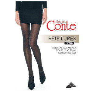 Колготки Conte Rete Lurex имитация мелкой сетки 40 Den цвет Nero размер 3
