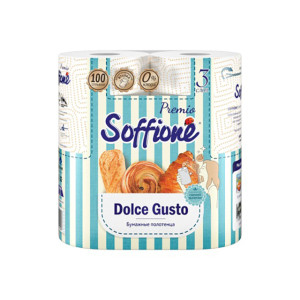 Полотенце бумажное Soffione Premio Dolce Gusto 3-х слойное 2 рулона