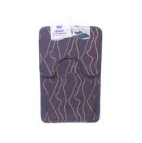Набор ковриков для ванной Селфи Flo 2 коврика (50х80см 50х40см)  и чехол на крышку унитаза цвет Серый 