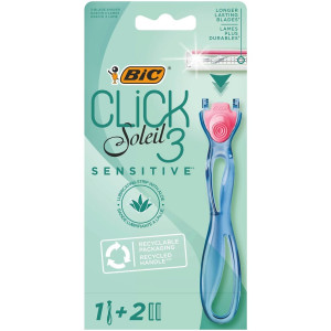 Бритвенный станок Biс Click 3 Soleil Sensitive с 2 сменными кассетами
