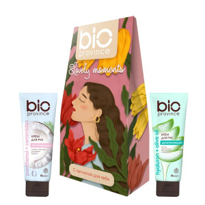 Подарочный набор BioProvince Lovely Moments крем для рук 75 мл питательный,крем для рук 75 мл увлажняющий