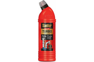Чистящее средство Sanfor Turbo для прочистки сливных труб  1 л