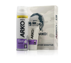 Подарочный набор Arko Sensitive пена для бритья 200 мл крем после бритья 50 мл