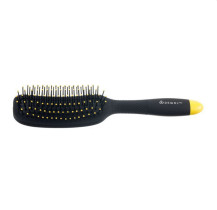 Расческа-щетка для волос Dewal Beauty Banana black массажная прямоугольная узкая пластиковый штифт 7 рядов