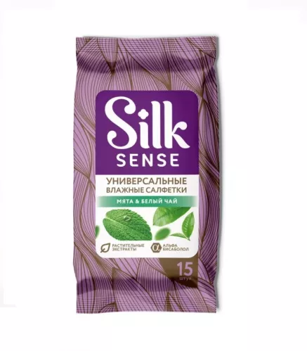 Салфетки влажные Ola! Silk Sense универсальные Белый чай и Мята 15 шт – 1