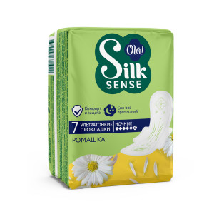 Прокладки гигиенические Ola! Silk Sense ультратонкие ночные ароматизированные Ромашка 7 шт - 1