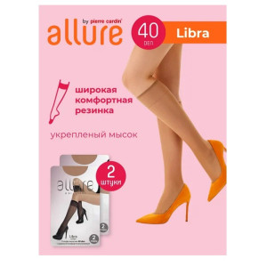 РАСПРОДАЖА !!! Аллюр Гольфы LIBRA эластичные, NERO 40 den р.3  (2 пары)