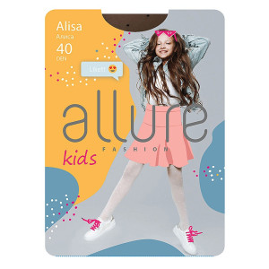 РАСПРОДАЖА !!! Аллюр Колготки дет. ALISA горошек белый 40 den р.146-152