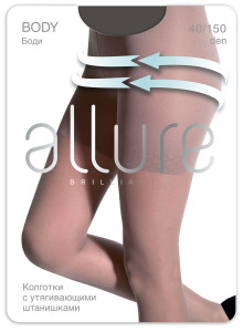 Аллюр Колготки BODY утяг. шорты,GLASE 40 den р.3