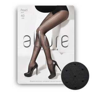 Аллюр Колготки PEARL "в горошек", NERO 40 den р.2