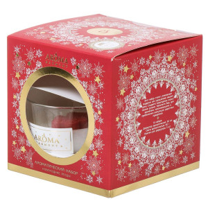 Набор Aroma Harmony Happy New Year Ароматический Новогодние ягоды аромадиффузор и свеча с фигуркой 