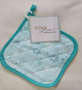 Прихватка Fine Line Снеговики рогожка 18х18  см
