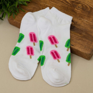 Носки iLikeGift Ice cream horn женские цвет белый размер 35-40
