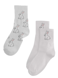 Носки iLikeGift Fluffy bunny женские 2 пары цвет белый размер 35-40