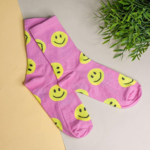 Носки iLikeGift Funny smile женские цвет розовый размер 35-40