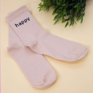 Носки iLikeGift Happy женские цвет бежевый размер 35-40