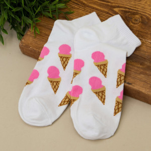 Носки iLikeGift Ice cream horn женские цвет белый размер 35-40