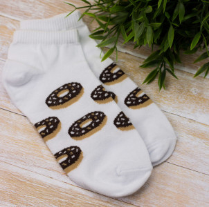 Носки iLikeGift Donuts black женские цвет белый размер 35-40