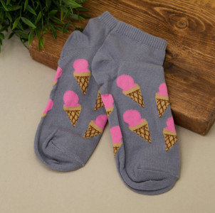 Носки iLikeGift Ice cream horn женские цвет серый размер 35-40