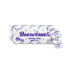 Туалетная бумага TomiHome Выгодная 2-х слойная 1 рулон