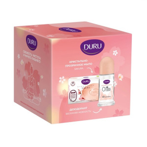 Подарочный набор Duru Emotion Дезодорант-ролик Natural Bloom 50 мл и мыло туалетное Сакура 106 гр