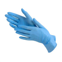 Перчатки хозяйственные нитриловые цвет голубой размер L 50 пар