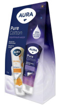 Подарочный набор Aura Pure Cotton Крем для рук Питательный 75 мл и крем для рук Масло макадамии ночной 75мл