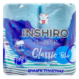Туалетная бумага Inshiro  2-х слойная 4 рулона